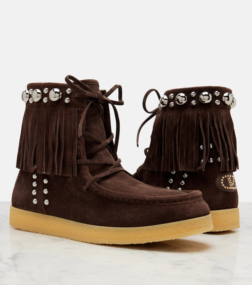 Valentino Garavani Nellcote studded suede ankle boots