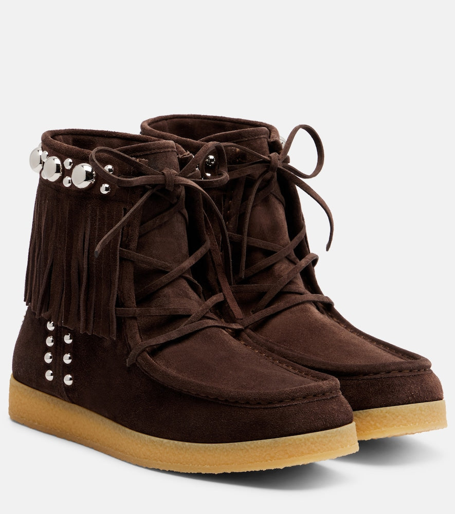 Valentino Garavani Nellcote studded suede ankle boots