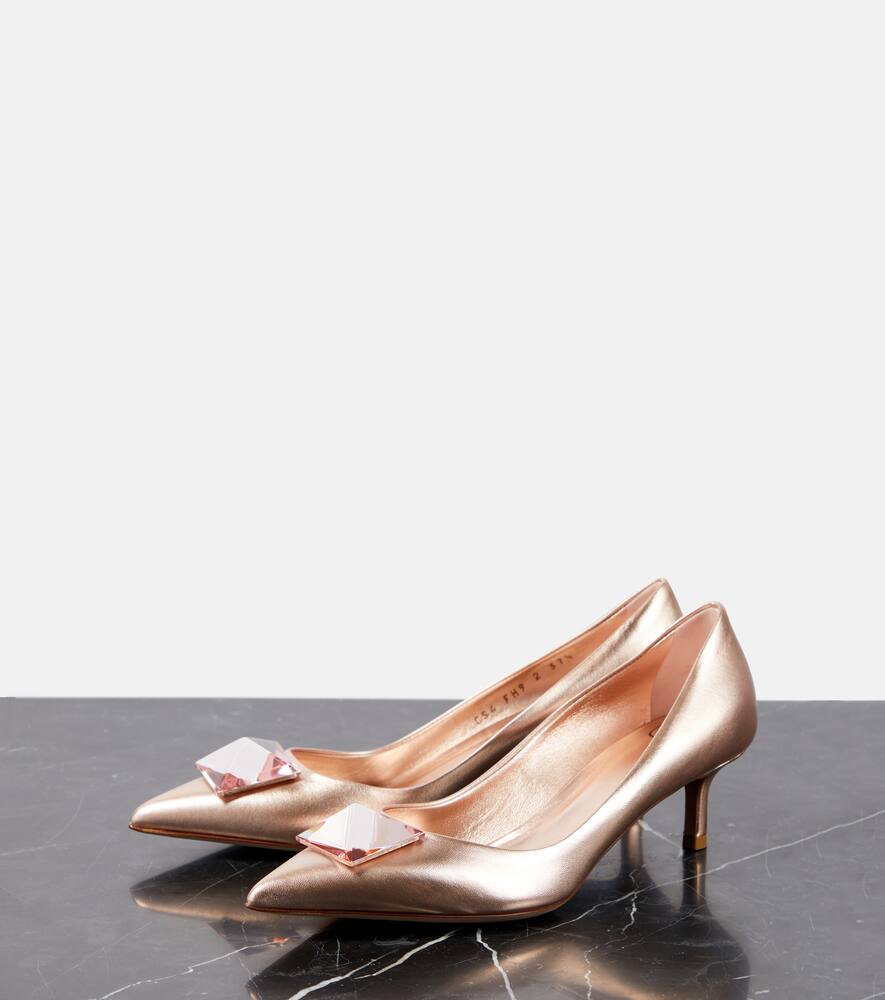 Valentino Garavani One Stud embellished leather pumps