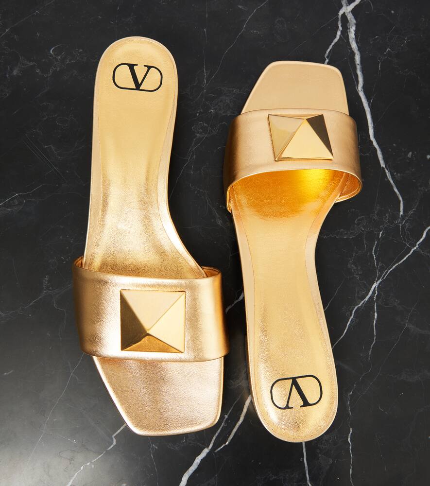 Valentino Garavani One Stud leather slides