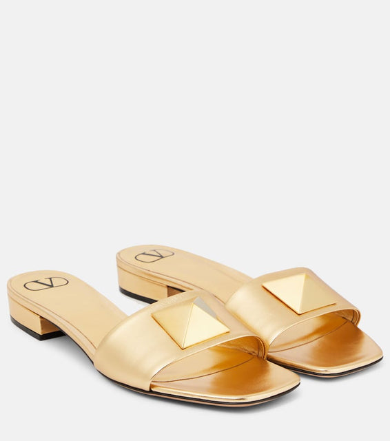 Valentino Garavani One Stud leather slides