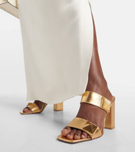 Valentino Garavani One Stud metallic leather sandals