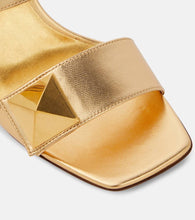 Valentino Garavani One Stud metallic leather sandals