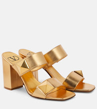 Valentino Garavani One Stud metallic leather sandals