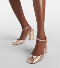 Valentino Garavani One Stud metallic leather slingback pumps