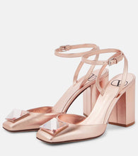 Valentino Garavani One Stud metallic leather slingback pumps