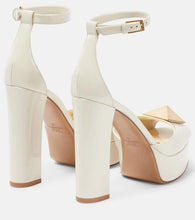 Valentino Garavani One Stud patent leather platform sandals
