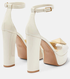 Valentino Garavani One Stud patent leather platform sandals