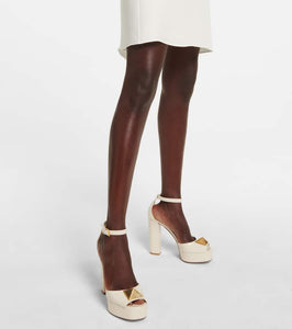 Valentino Garavani One Stud patent leather platform sandals