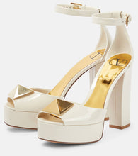 Valentino Garavani One Stud patent leather platform sandals
