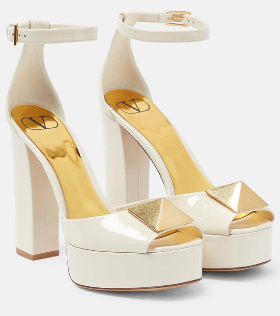 Valentino Garavani One Stud patent leather platform sandals