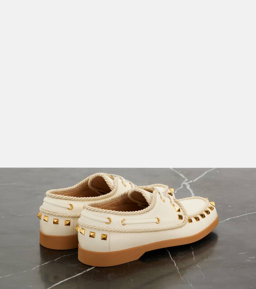 Valentino Garavani Palm Avenue Rockstud leather boat shoes
