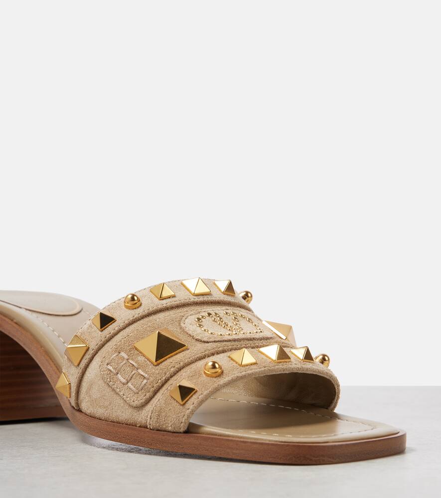 Valentino Garavani Plaster Caster 50 studded suede mules