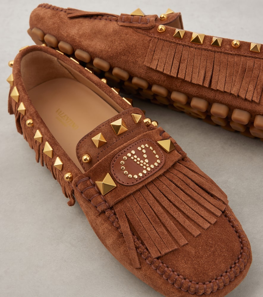 Valentino Garavani Plaster Caster VLogo suede driving shoes