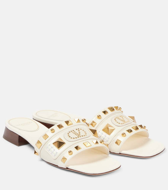 Valentino Garavani Plaster Caster studded leather slides