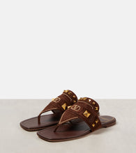 Valentino Garavani Plaster Caster studded suede thong sandals