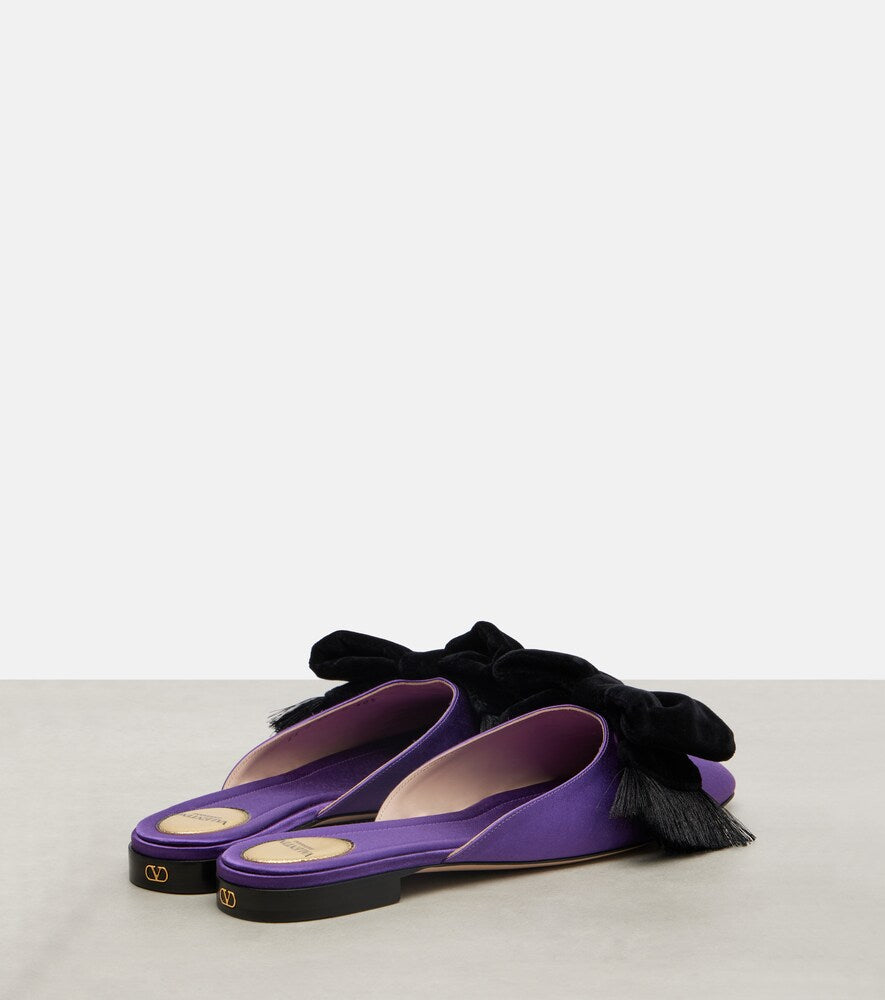 Valentino Garavani Reinette bow-detail satin flats
