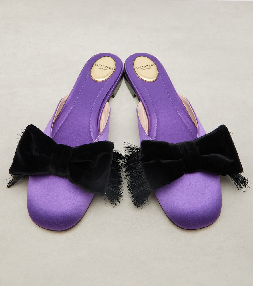 Valentino Garavani Reinette bow-detail satin flats