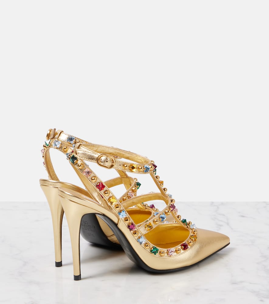 Valentino Garavani Rockstud 100 embellished leather pumps