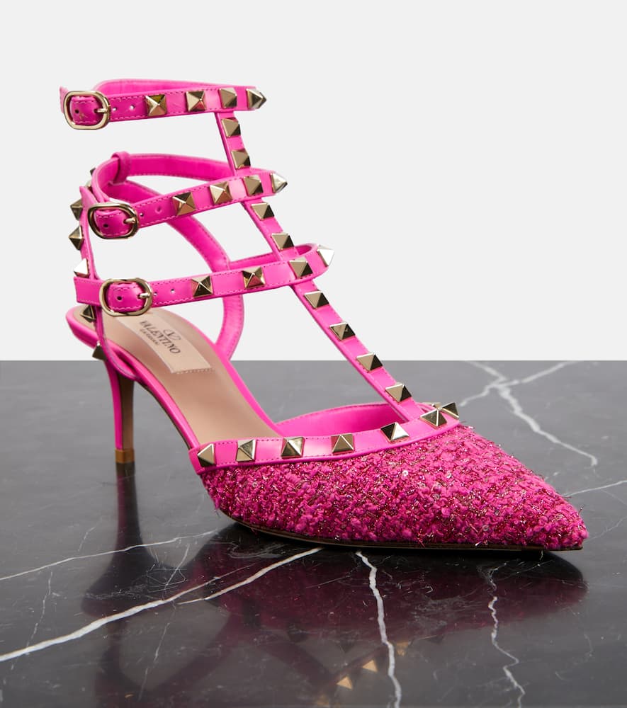 Valentino Garavani Rockstud 65 Bouclé pumps