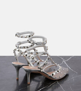 Valentino Garavani Rockstud 65 leather-trimmed pumps