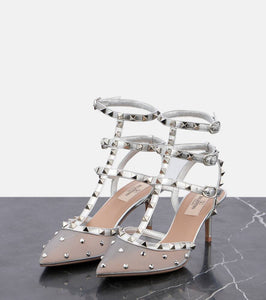 Valentino Garavani Rockstud 65 leather-trimmed pumps