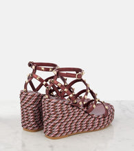 Valentino Garavani Rockstud 95 leather espadrille wedges