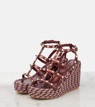 Valentino Garavani Rockstud 95 leather espadrille wedges