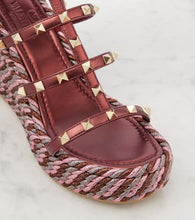 Valentino Garavani Rockstud 95 leather espadrille wedges