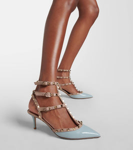 Valentino Garavani Rockstud Caged 65 patent leather pumps