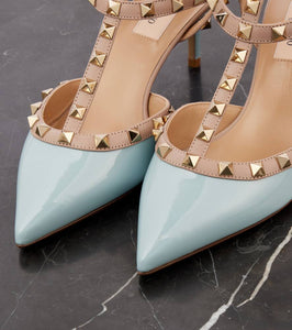 Valentino Garavani Rockstud Caged 65 patent leather pumps
