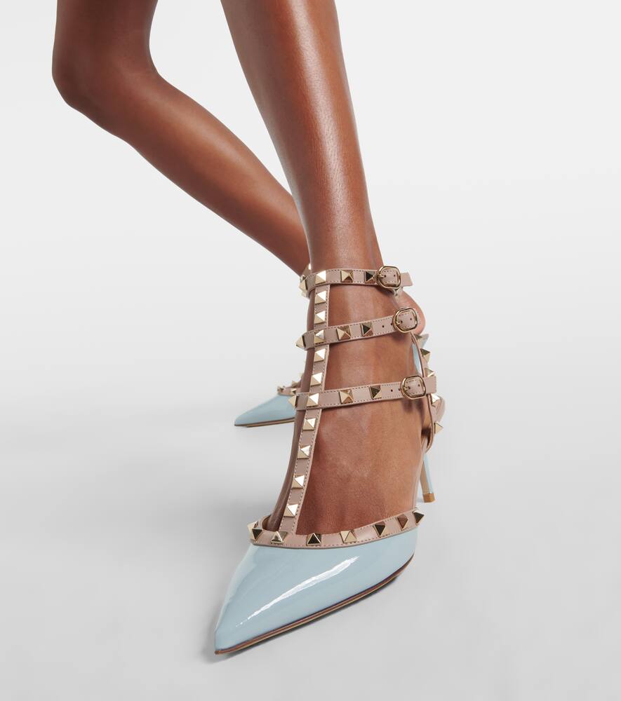Valentino Garavani Rockstud Caged 65 patent leather pumps
