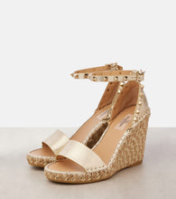 Valentino Garavani Rockstud Double 105 leather espadrille wedges
