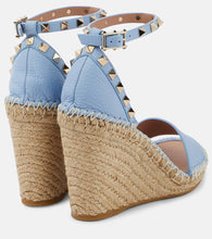 Valentino Garavani Rockstud Double leather espadrille wedges