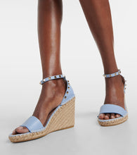 Valentino Garavani Rockstud Double leather espadrille wedges