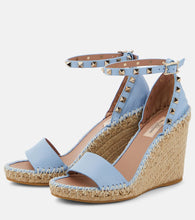Valentino Garavani Rockstud Double leather espadrille wedges