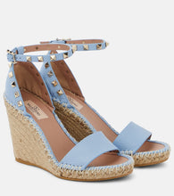 Valentino Garavani Rockstud Double leather espadrille wedges