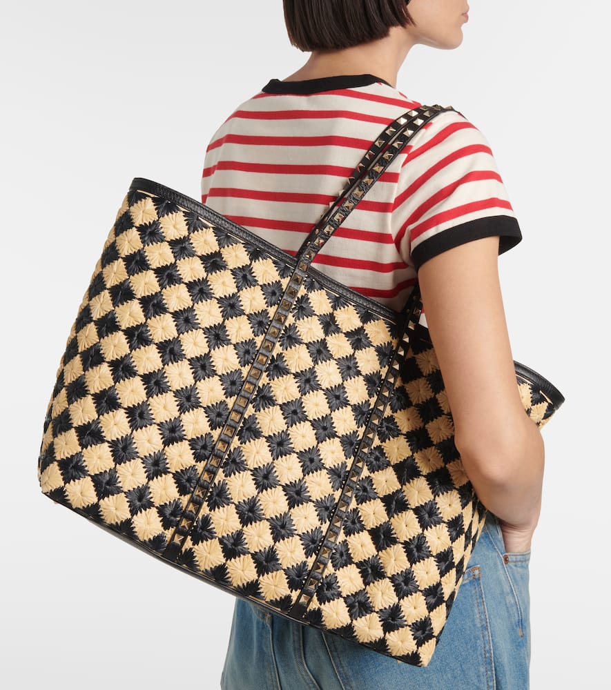 Valentino Garavani Rockstud Large checked tote bag