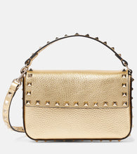 Valentino Garavani Rockstud Mini metallic leather shoulder bag. Shop Valentino Garavani Top-Handle Bags for women now.