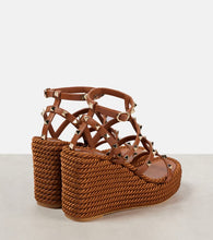 Valentino Garavani Rockstud Torchon 95 leather espadrille wedges