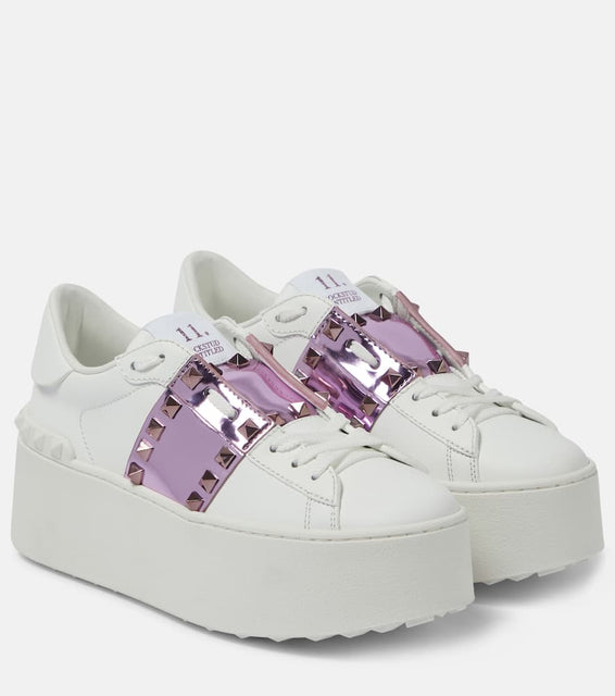 Valentino Garavani Rockstud Untitled leather platform sneakers