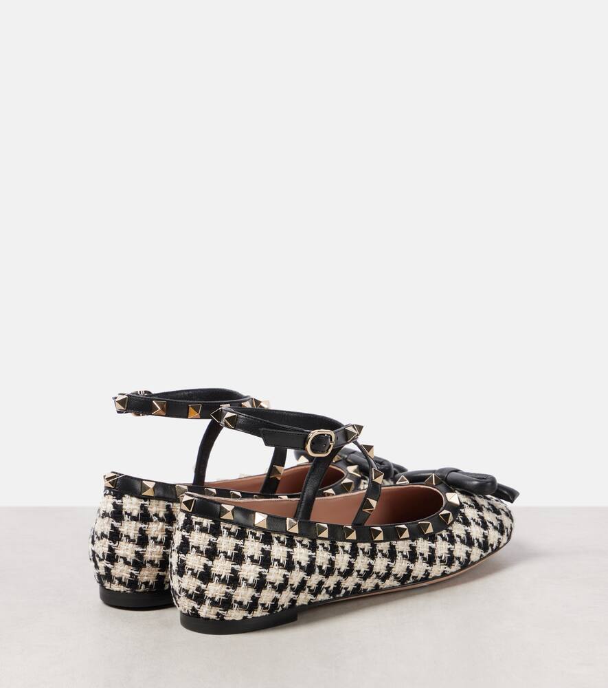Valentino Garavani Rockstud Bouclé ballet flats