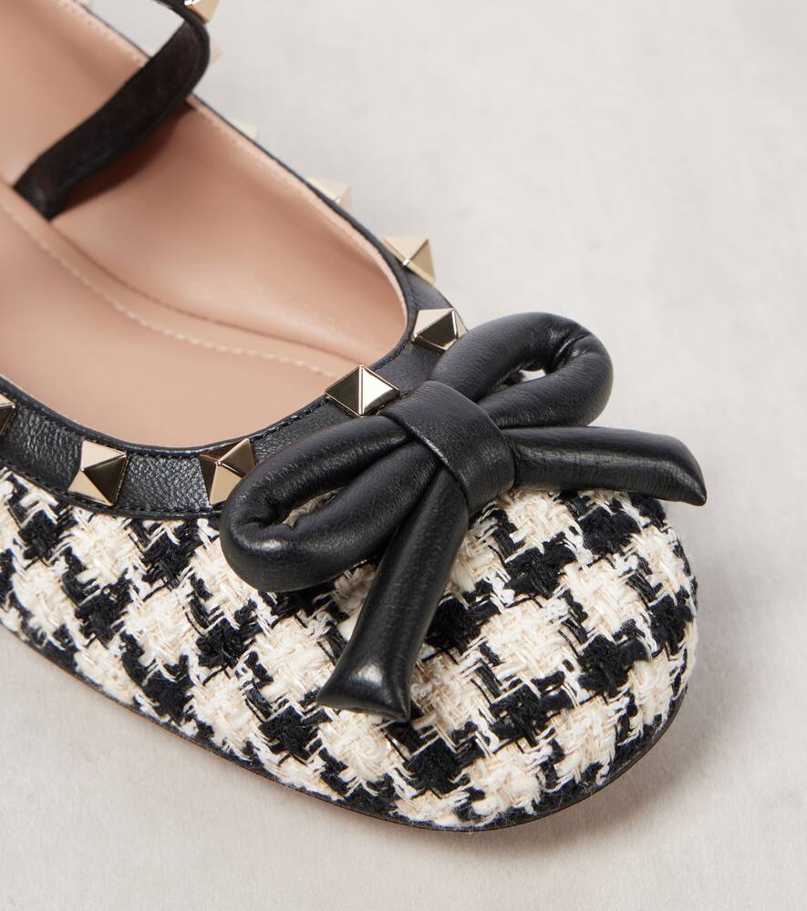 Valentino Garavani Rockstud Bouclé ballet flats