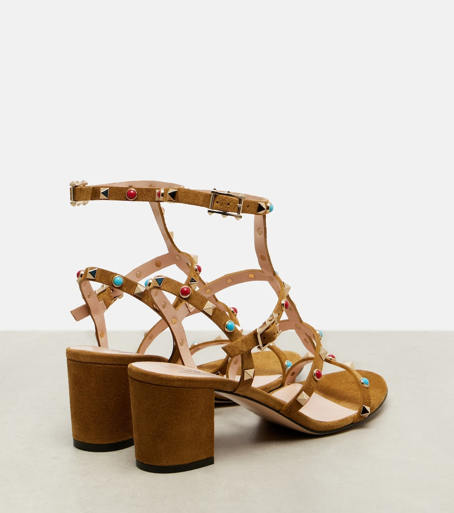 Valentino Garavani Rockstud embellished suede sandals
