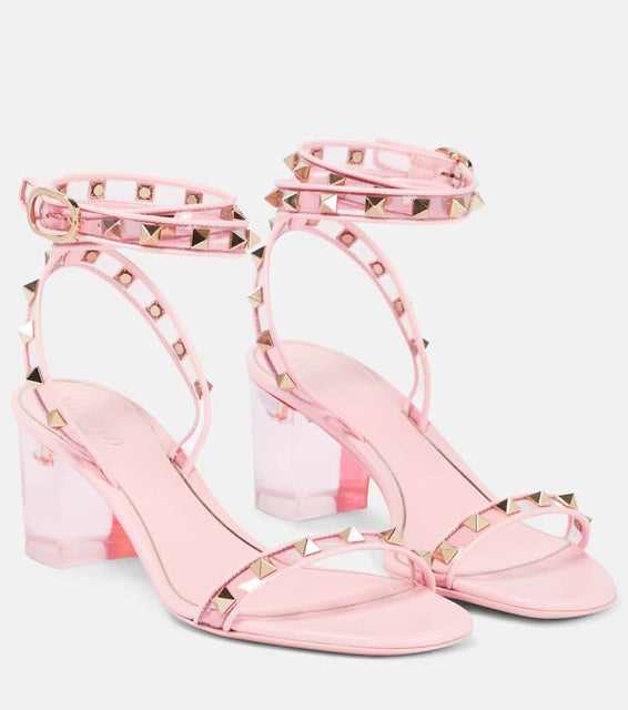 Valentino Garavani Rockstud leather and PVC sandals