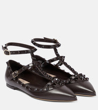 Valentino Garavani Rockstud leather ballet flats - Valentino Garavani Rockstud 皮革芭蕾平底鞋