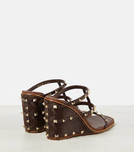 Valentino Garavani Rockstud leather espadrille wedges