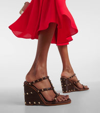 Valentino Garavani Rockstud leather espadrille wedges