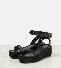 Valentino Garavani Rockstud leather espadrille wedges