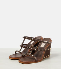Valentino Garavani Rockstud leather espadrille wedges